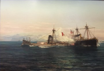 Warship Painting - Cambate Naval de Angamos Naval Battle